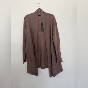 Lusso Cashmere Heather Caramel Business Casual Open Front Cardigan Size M NWT